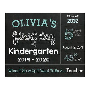 First Day Of School Chalkboard Poster