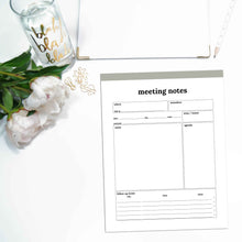 Load image into Gallery viewer, Meeting Planner Page, Detailed | Classic-Rings and Disc Planner-Confetti Saturday