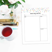 Load image into Gallery viewer, Meeting Planner Page, Simplified | Signature Confetti