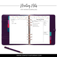 Load image into Gallery viewer, Meeting Planner Pages-Confetti Saturday