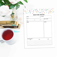 Load image into Gallery viewer, Meeting Planner Page, Detailed | Signature Confetti
