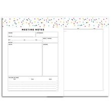 Load image into Gallery viewer, Printable-Meeting Planner Page, Detailed | Signature Confetti-Rings and Disc Planner-Confetti Saturday