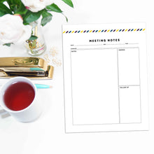 Load image into Gallery viewer, Meeting Planner Page, Simplified | Signature Stripe
