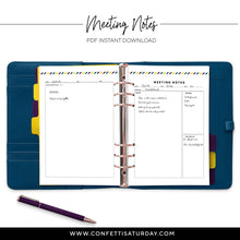 Load image into Gallery viewer, Meeting Planner Pages-Confetti Saturday