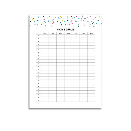 Printable-Schedule Planner 24/7 | Signature Confetti-Rings and Disc Planner-Confetti Saturday
