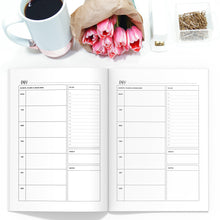 Load image into Gallery viewer, Weekly Planner TN, Undated-Travelers Notebook-Weekly planner TN to fit 10 different traveler's notebook sizes, including A5, Half Sheet, Passport, Personal, Pocket, Micro, A6, B6, Cahier, and Standard.-Confetti Saturday