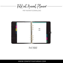 Load image into Gallery viewer, Fold Out Yearly Planner, Undated | Classic-Rings and Disc Planner-Confetti Saturday