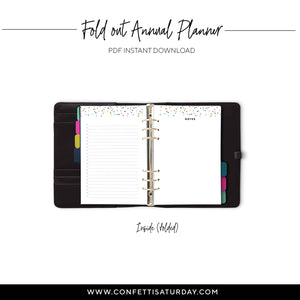 Fold Out Yearly Planner, Undated | Signature Confetti