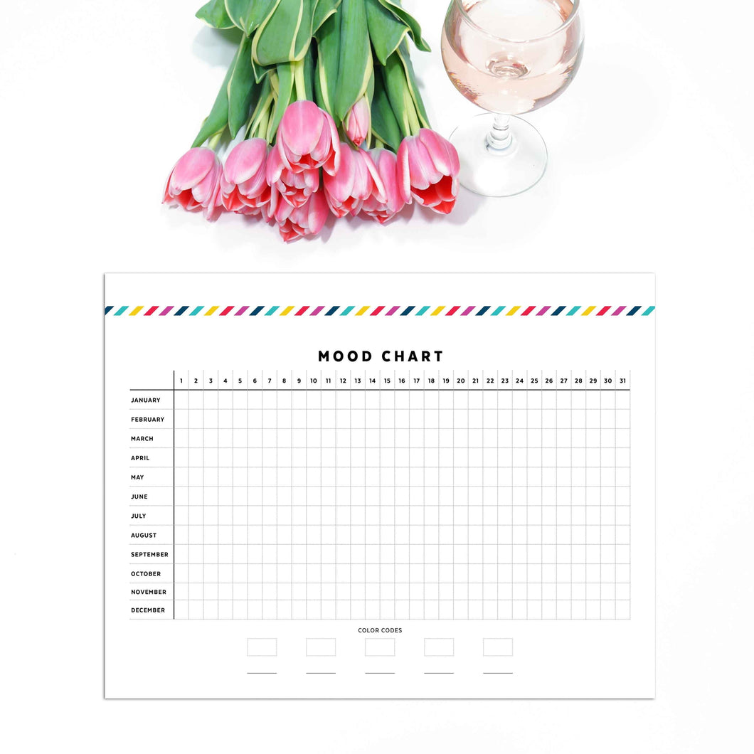 Yearly Mood Chart Planner Page | Signature Stripe