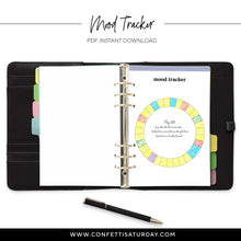 Load image into Gallery viewer, Monthly Mood Tracker Planner Pages-Confetti Saturday