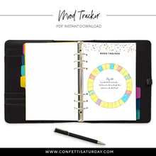 Load image into Gallery viewer, Monthly Mood Tracker Planner Pages-Confetti Saturday