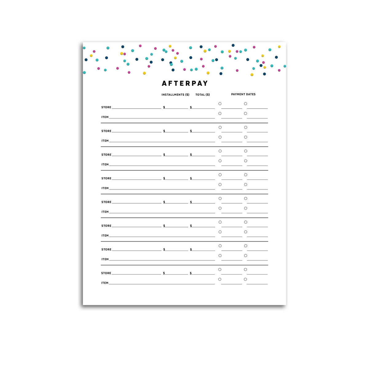 Afterpay Tracker  Signature Confetti