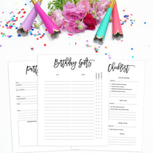 Load image into Gallery viewer, Birthday Party Planner Inserts | City