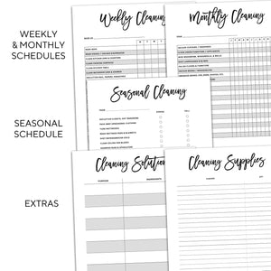 cleaning planner inserts