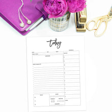 Load image into Gallery viewer, daily planner Confetti Saturday A La Carte, A4, A5, A6 Rings, Arc, B5, Big Happy Planner, Black and White, Circa, City, Classic Happy Planner, Daily, Discs, Filofax, Half Sheet, Happy Planner, Inserts, Junior Discs, Large Discs, Letter, Mini Binder, Mini Happy Planner, Pages, Personal, Planner Pages, Planner Refill Pages, Pocket Rings, Printable, Printed, Refill, Rings, To Do List, Tul, Undated