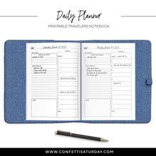 Load image into Gallery viewer, Daily Planner Travelers Notebook, Undated-Confetti Saturday