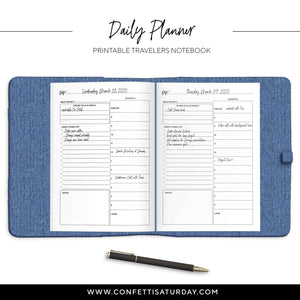 Daily Planner Travelers Notebook, Undated-Confetti Saturday