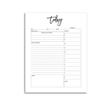 Load image into Gallery viewer, daily planner Confetti Saturday A La Carte, A4, A5, A6 Rings, Arc, B5, Big Happy Planner, Black and White, Circa, City, Classic Happy Planner, Daily, Discs, Filofax, Half Sheet, Happy Planner, Inserts, Junior Discs, Large Discs, Letter, Mini Binder, Mini Happy Planner, Pages, Personal, Planner Pages, Planner Refill Pages, Pocket Rings, Printable, Printed, Refill, Rings, To Do List, Tul, Undated