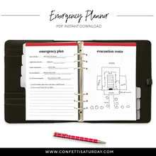 Load image into Gallery viewer, Family Emergency Binder, Planner Inserts-Confetti Saturday