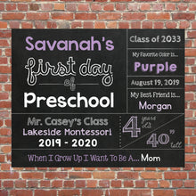 Load image into Gallery viewer, First Day Of School Chalkboard Sign