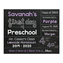 Load image into Gallery viewer, First Day Of School Chalkboard Sign