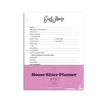 Load image into Gallery viewer, House Sitter Planner Inserts | City