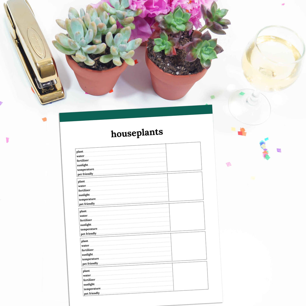 Houseplant Planner Page | Classic-Rings and Disc Planner-Confetti Saturday