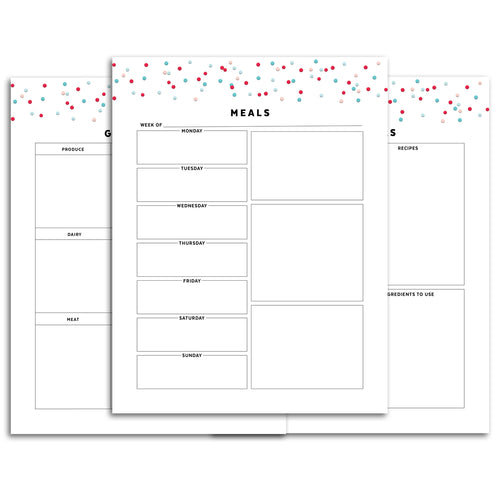 Printable-Meal Planner | Signature Confetti-Rings and Disc Planner-Confetti Saturday