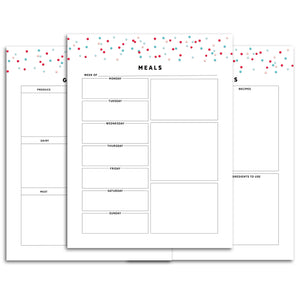 Printable-Meal Planner | Signature Confetti-Rings and Disc Planner-Confetti Saturday