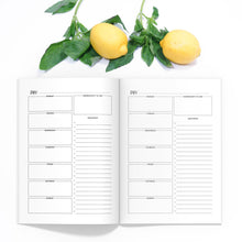 Load image into Gallery viewer, Meal Planner TN-Travelers Notebook-Meal planner TN to fit 10 different traveler's notebook sizes, including A5, Half Sheet, Passport, Personal, Pocket, Micro, A6, B6, Cahier, and Standard.-Confetti Saturday