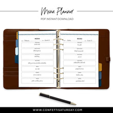 Load image into Gallery viewer, Menu Printable Planner Pages-Confetti Saturday
