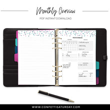 Load image into Gallery viewer, Monthly Overview Planner-Confetti Saturday