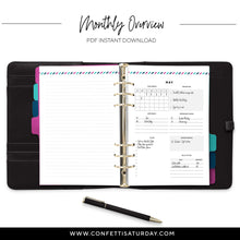 Load image into Gallery viewer, Monthly Overview Planner-Confetti Saturday