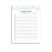 Load image into Gallery viewer, Printable-Payment Plan Tracker | Signature Confetti-Rings and Disc Planner-Confetti Saturday
