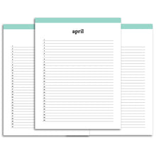 Load image into Gallery viewer, List Monthly Calendar Planner | Classic-Rings and Disc Planner-Confetti Saturday