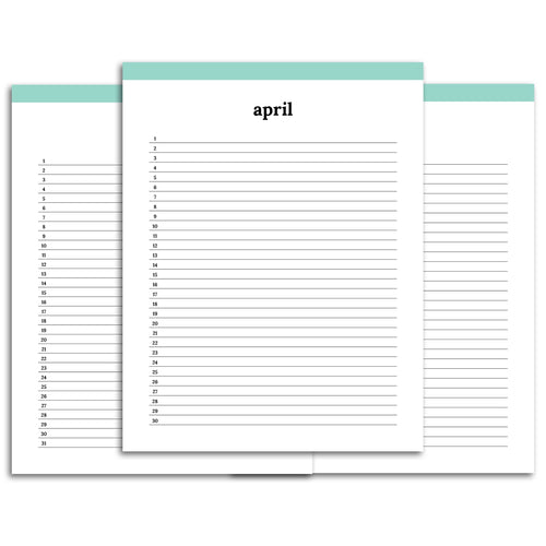 List Monthly Calendar Planner | Classic-Rings and Disc Planner-Confetti Saturday
