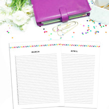 Load image into Gallery viewer, List Monthly Calendar Planner | Signature Stripe