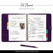 Load image into Gallery viewer, Printable Pet Planner Refill for Dogs-Confetti Saturday