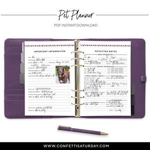 Dog Planner Pages: Printable Inserts-Confetti Saturday
