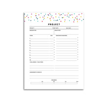 Load image into Gallery viewer, Printable-Project Planner Page | Signature Confetti-Rings and Disc Planner-Project planner pages encourage you to think through a project from start to finish with timeline and resources needed. Available in Letter, A4, A5, Half Sheet, Happy Planner, and Mini Binder.-Confetti Saturday