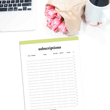 Load image into Gallery viewer, Subscription Tracker | Classic-Rings and Disc Planner-Confetti Saturday