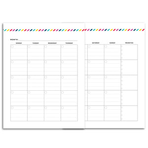 Monthly Priorities Planner, Undated | Signature Stripe