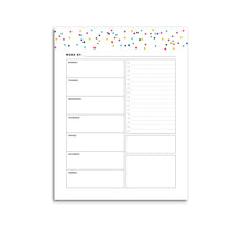 Load image into Gallery viewer, Printable-Weekly Planner, Undated v1 | Signature Confetti-Rings and Disc Planner-Confetti Saturday
