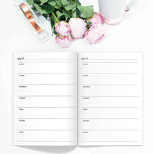 Load image into Gallery viewer, Weekly Planner TN, Undated v2-Travelers Notebook-Weekly planner TN to fit 10 different traveler's notebook sizes, including A5, Half Sheet, Passport, Personal, Pocket, Micro, A6, B6, Cahier, and Standard.-Confetti Saturday