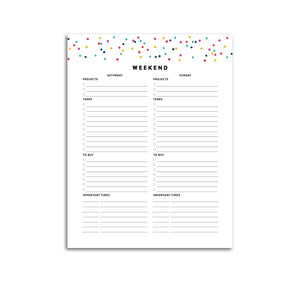 Weekend Planner Page | Signature Confetti