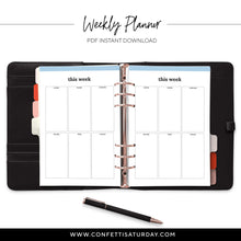 Load image into Gallery viewer, Weekly Boxes Planner Pages-Confetti Saturday