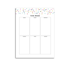Weekly Planner Boxes Page | Signature Confetti