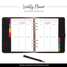 Load image into Gallery viewer, Weekly Boxes Planner Pages-Confetti Saturday