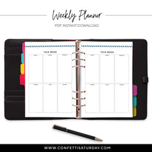 Load image into Gallery viewer, Weekly Boxes Planner Pages-Confetti Saturday