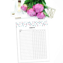 Load image into Gallery viewer, Weekly Habit Tracker Planner | Signature Confetti
